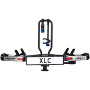 XLC Azura Xtra WT VC-C10 fietsendrager voor 2 fietsen, zwart en zilver, opklapbaar en kantelbaar, geschikt voor trekhaak.