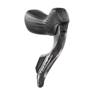 Zwarte Sram Force Axs E1 12/13V hydraulische shifters en remgreep, carbon design voor 12-speed fietsen.