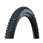 Zwarte 27,5-inch Schwalbe Rocket Ron TLE MTB buitenband met SpeedGrip en Super Ground profiel, vouwband voor mountainbiken