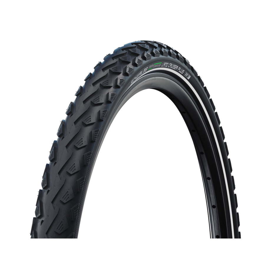 Zwarte Schwalbe Land Cruiser Plus 24x2.00 stadsfiets buitenband met reflectie, geschikt voor stadsfietsen en comfortabel rijgedrag