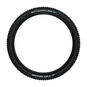 Zwarte Schwalbe Wicked Will 29" MTB buitenband met Addix Speedgrip voor super trail, vouwband, zichtbaar op de afbeelding.