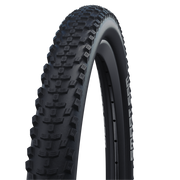 Zwarte Schwalbe Smart Sam Performance MTB buitenband 27,5 x 2,60 inch, geschikt voor mountainbikes, zichtbaar op de afbeelding.