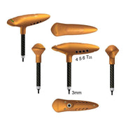 Icetoolz Momentsleutel met koppen en bitsset, 3-10 Nm, inclusief inbus en T-25, voor precisie in verstelbare schroevendraaier.