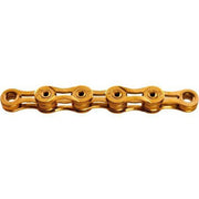 Goudkleurige KMC X9SL fietsketting voor 9 snelheden, 114 schakels, geschikt voor 11/128 inch aandrijving