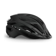 Zwarte MET MTB helm Crossover voor urban en mountainbiken, verstelbare maat M-L, lichtgewicht en veilig.
