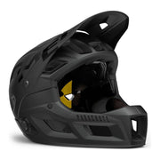 Zwarte MET Parachute MCR Mips fietshelm, full face helm, voor hoofdomtrek 52-56 cm, veiligheidsuitrusting voor wielrennen.