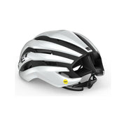 MET Trenta Mips racefietshelm in navy en zilver, lichtgewicht en aerodynamisch, geschikt voor wielrenners, maat S 52-56 cm