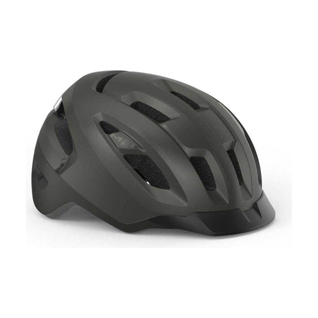 MET Urbex Mips E-bike helm in titanium, verstelbare fietshelm voor heren, 52-56 cm, veilig en lichtgewicht ontwerp.