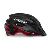 Zwarte MET Veleno Mips MTB-helm met ventilatieopeningen en verstelbare riem voor fietsveiligheid en comfort