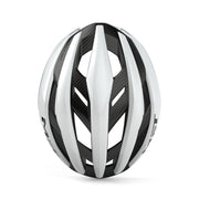 MET Trenta 3K Carbon MIPS racefietshelm met ventilatieopeningen en aerodynamisch ontwerp, topzicht van de fietshelm van MET.