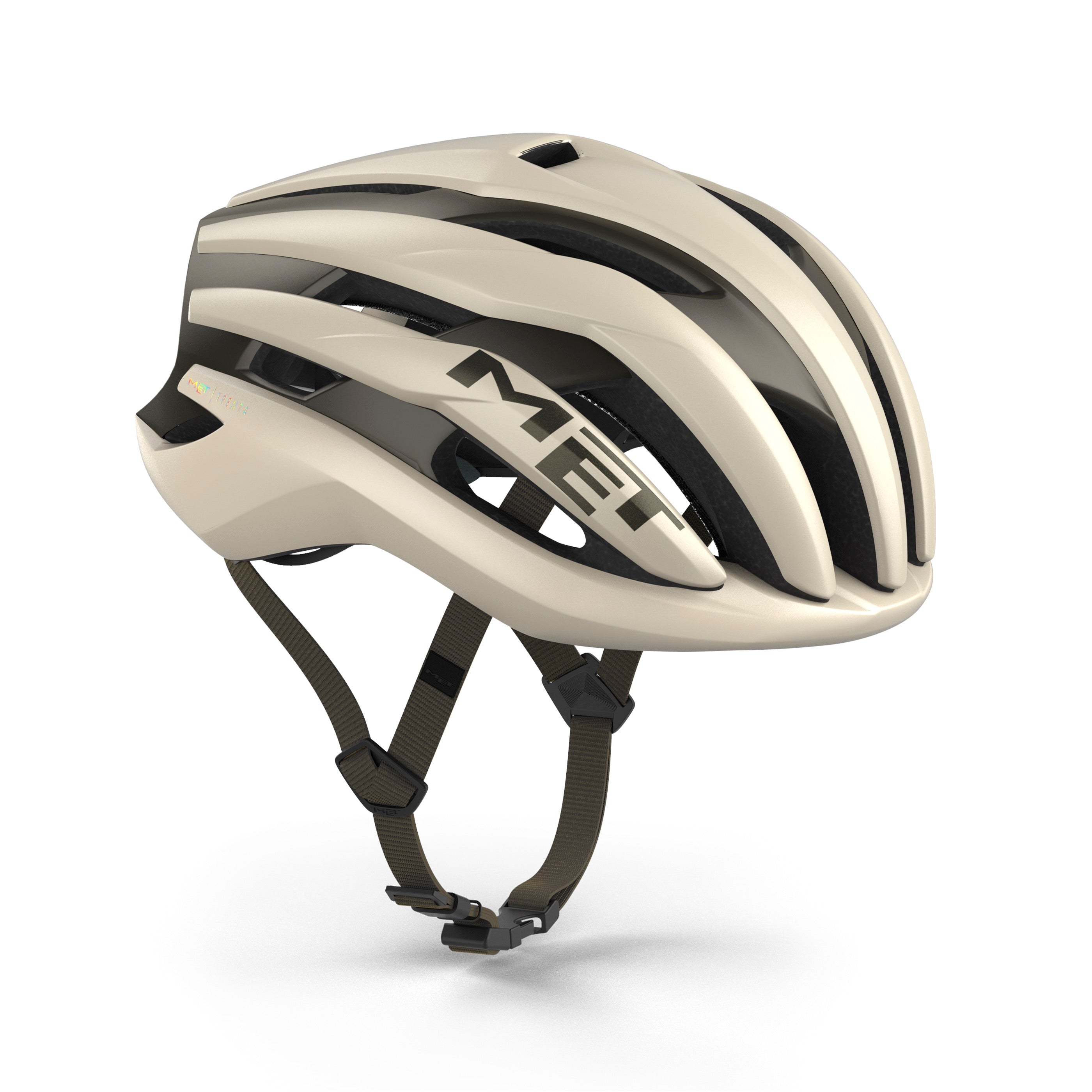 MET Trenta Mips racefietshelm met verstelbare straps en aerodynamisch ontwerp voor wielrenners, geschikt voor intensief fietsen.