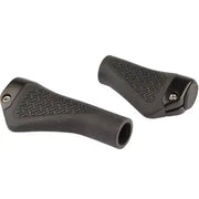 Ergonomische zwarte Mirage handvatten met lockring, geschikt voor fiets of scooter, zichtbaar in de afbeelding.