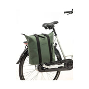 Groene New Looxs Odense Kota fietstas van 24 liter, enkel, met afmetingen 45x18x36 cm, geschikt voor fietsgebruik.