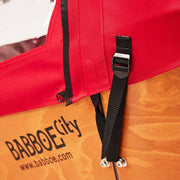 Babboe City Regentent Set met raampjes voor bakfietsen, rood kleur, beschermhoes met ramen voor kinderbakfiets