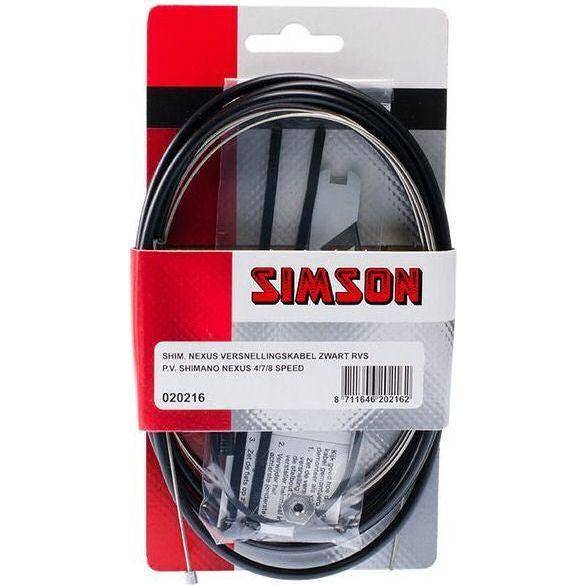 Simson Shimano Nexus derailleurkabelset met versnellingskabels en onderdelen voor fietsversnellingen, geschikt voor verschillende fietsen.