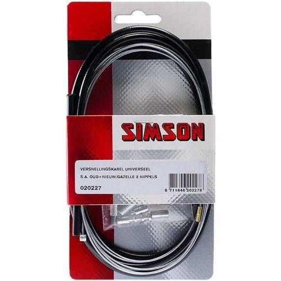 Simson derailleurkabelset S.A. / Gazelle in zwart voor Simson fietsen, inclusief versnellingskabels en montageonderdelen