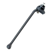Zwarte Simson standaard met stevige 20mm smalle plaat, geschikt voor het ondersteunen van een Simson bromfiets.