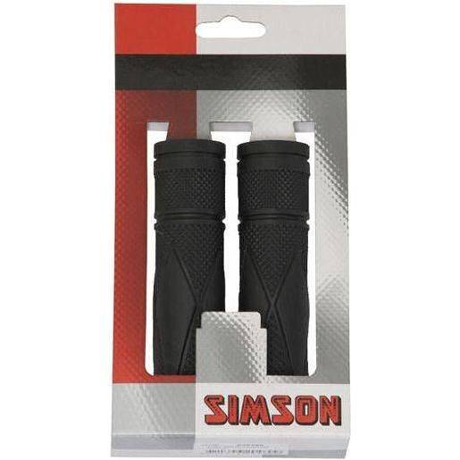 Zwart Simson comfort handvatten voor fiets, zachte grip en ergonomisch design, geschikt voor Simson modellen.