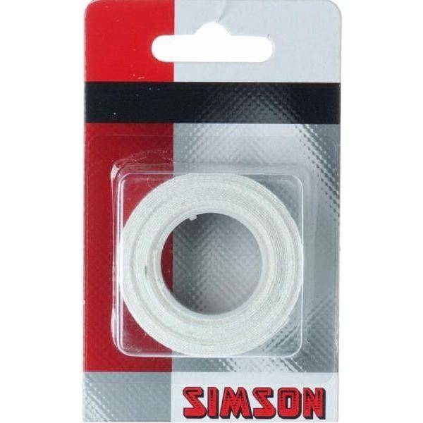 Simson toebehoren met 15 mm plakvelglint, zichtbaar op de afbeelding, voor het onderhouden en repareren van Simson bromfietsen.