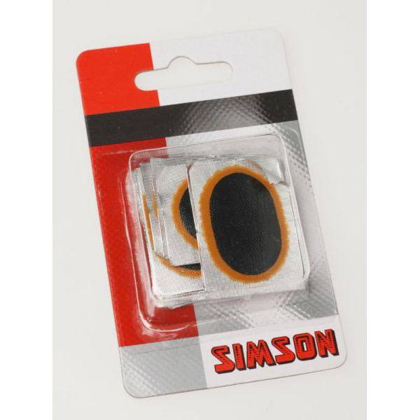 Simson binnenbandpleisters ovaal 22 Tm 35mm reparatieset, 8 stuks, voor het repareren van fietsbanden.