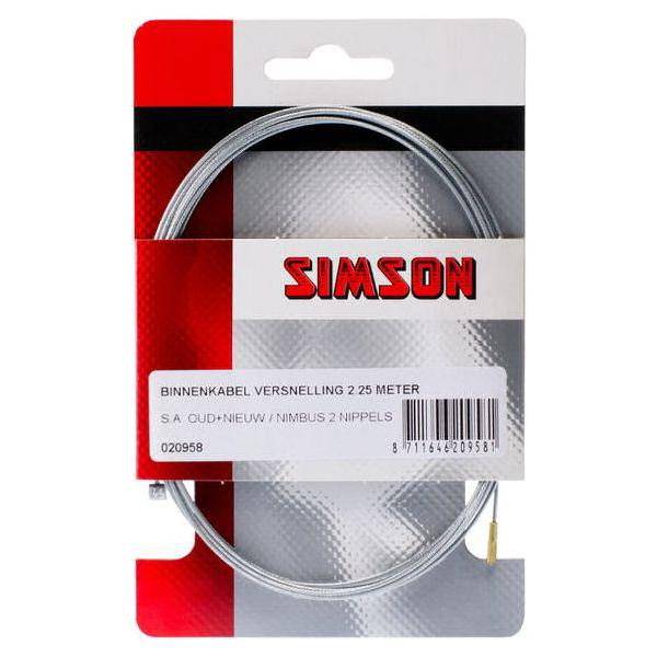 Simson binnenkabel voor versnelling, geschikt voor Gazelle, 2,25 meter, derailleur binnenkabel, goede kwaliteit en pasvorm