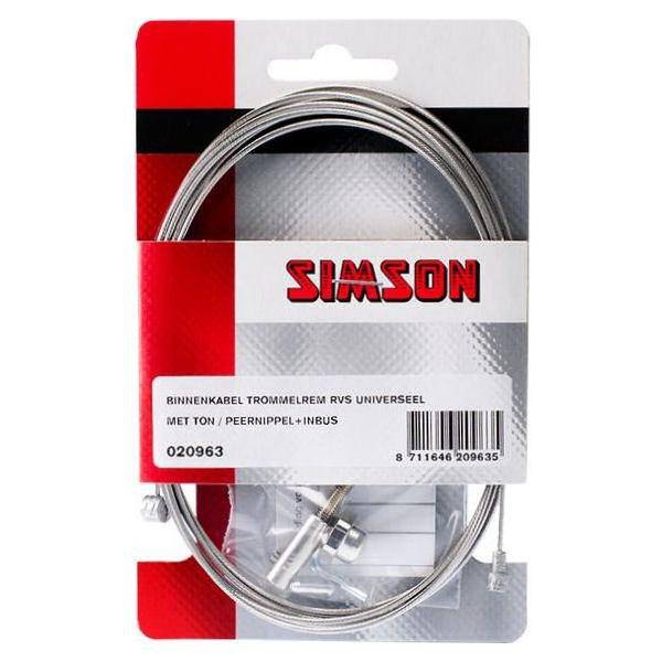 Simson Trommelrem Binnenkabel Universeel 2.25Mtr - Rvs - Le Coq Wielerartikelen