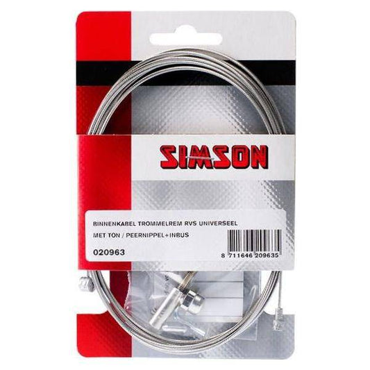 Simson Trommelrem Binnenkabel Universeel 2.25Mtr - Rvs - Le Coq Wielerartikelen