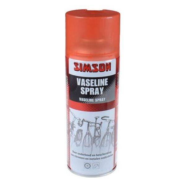 Simson Vaseline Spray smeermiddel in 400ml fles, geschikt voor onderhoud en bescherming van machines en metalen onderdelen.