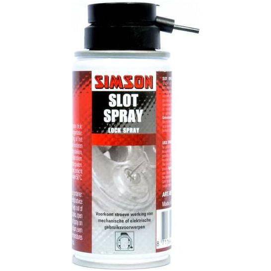 Simson Slotspray smeermiddel in sprayfles, 100 ml voor het smeren van sloten en kleine mechanische onderdelen.