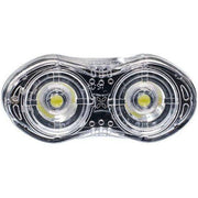 Simson USB LED-koplamp 'Eyes' in wit, compacte lamp met helder licht voor fiets of accessoires, zichtbaar in de afbeelding.