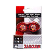 Simson USB LED lamp "Eyes" in rood, achterlicht voor fiets of voertuig, helder rood licht, compact en modern ontwerp