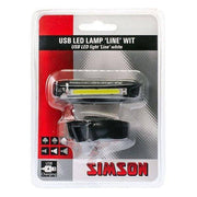 Simson USB LED-lamp 'Line' met 20 LEDs, witte koplamp met 8 lux, geschikt voor fietsen of scooters.