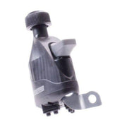 Simson Dynamo links rubber loopwiel, zichtbaar in de afbeelding, ontworpen voor fiets- en motorbeugels, duurzame en betrouwbare component