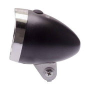 Zwarte Simson koplamp voorvork voor Classic Mini scooter, helder en robuust voor een authentieke look.