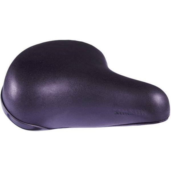 Zwart Simson fietszadel Basic voor stadsfiets en e-bike, 10 stuks in doos, comfortabele zadel met eenvoudige uitstraling.