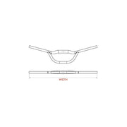 Mat zwarte Satori Falcon Aero MTB stuur met Ø31,8 mm diameter en 700 mm breedte, ontworpen voor mountainbikes.