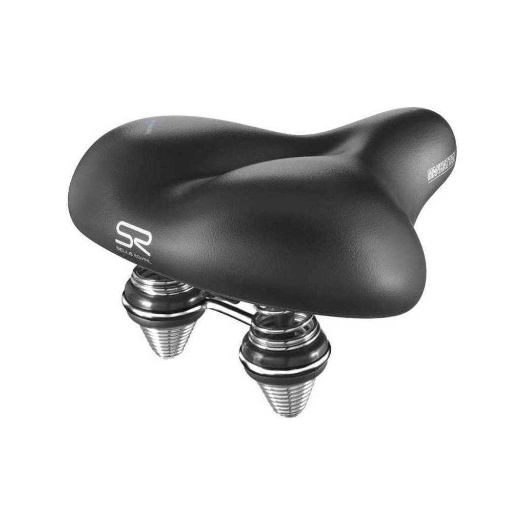 Zwarte Selle Royal Manhattan Urban Life Royalgel zadel voor stadsfietsen en e-bikes, comfortabel en unisex ontwerp.