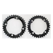 Sram 34T kettingblad voor 2x10 versnellingen, zwart aluminium, 104mm steek, geschikt voor mountainbikes.