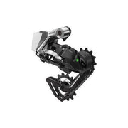 Sram Red AXS 12-speed achterderailleur met 36T voor naafversnelling, zwart en rood design, zichtbaar op de afbeelding