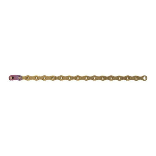Ketting Sram PCXX1 12V 11/128 HollowPin Goud 126 Schakels - Le Coq Wielerartikelen