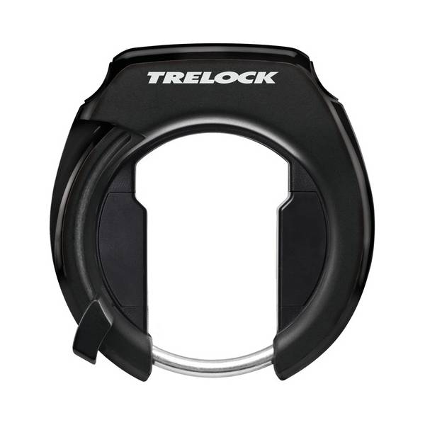 Trelock RS351 Ringslot Protect-O-Connect zwart bevestigd op fietsframe voor extra beveiliging