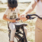 Urban Iki Junior fietszitje achter, zwart en bruin, comfortabel en veilig voor kinderen, zonder montagekader op de fiets.