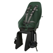 Urban Iki Ta-Ke Bio Easyfix achterzitje voor fiets, beige en zwart, comfortabel en veilig voor kinderen.