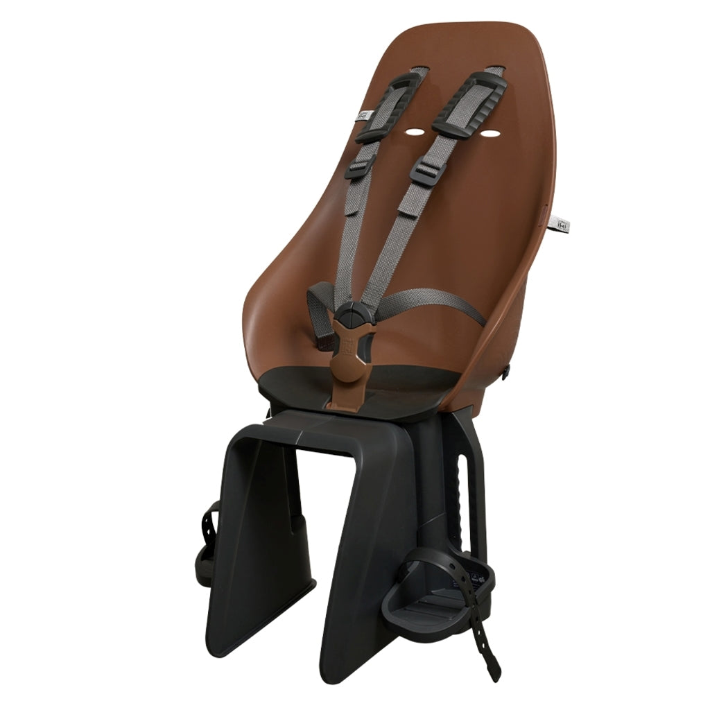 Urban Iki Ta-Ke Bio Easyfix achterzitje voor fiets, beige en zwart, stevig en comfortabel voor kinderen achter op de fiets