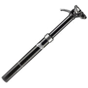 XLC All Mountain dropper zadelpen Sp-T05 in zwart, 318mm lang met 80mm zwenk, geschikt voor mountainbikes.