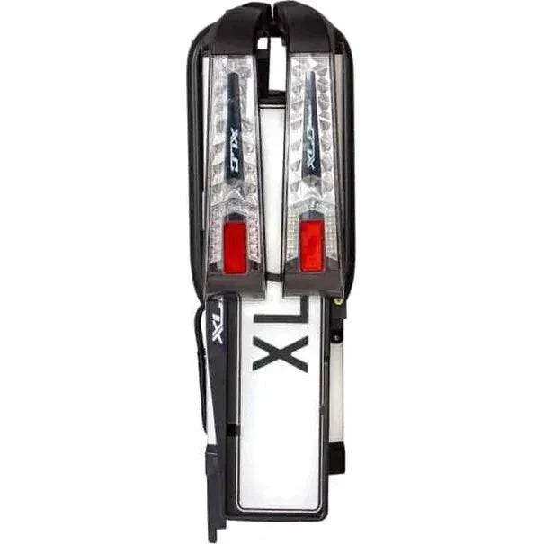 XLC Azura Easy WT fietsendrager voor trekhaak, zwart/zilver, geschikt voor 2 e-bikes met 7/13-polige aansluiting