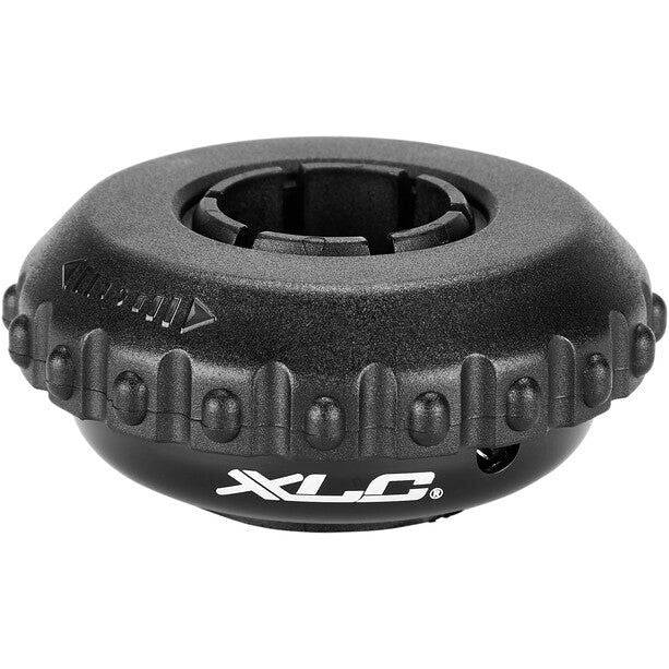 Zwarte XLC fietsdrehbel DD-M17, duurzame fietsbel voor lichte en veilige ritten op de fiets.