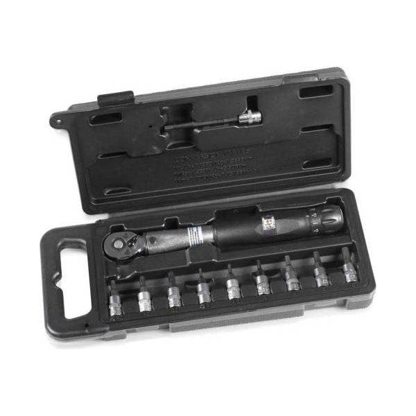 XLC Momentsleutel To-S87 1/4" 4-24Nm zwart en zilver, 11-delige set voor precisieberekeningen en schroefwerkzaamheden