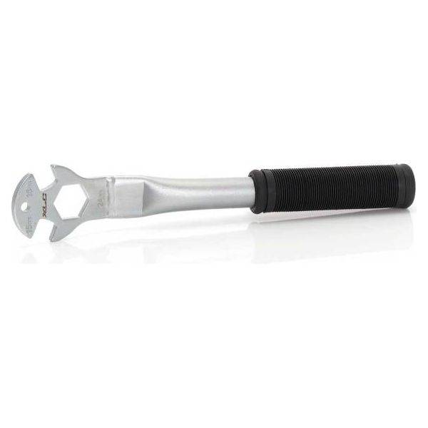 XLC pedaalsleutel 15/24 mm in zilver en zwart, geschikt voor fietspedaal onderhoud en reparatie