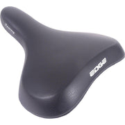 Edge Towny fietszadel in zwart met memory foam voor comfortabel stadsfietsen en e-bikes, zachte en ergonomische zit.